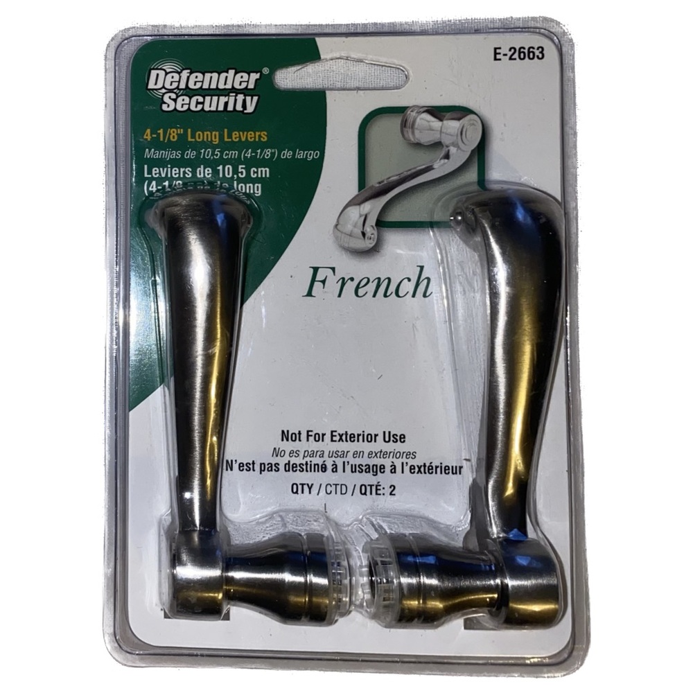 Prime Line Security E-2663 French Colonial Door Levers 4-1/8”, Satin Nickel 2PCS